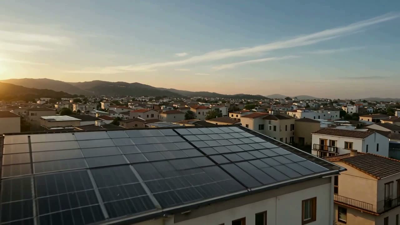 İstanbul'da bir çatıya kurulu güneş panelleri